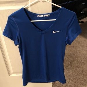 Blue dri-fit Nike shirt
